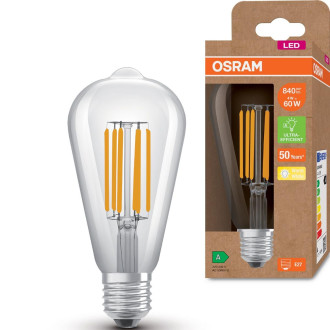 LED žiarovka E27 ST64 CL 4W  60W 840lm 3000K Warm 360° Filament OSRAM ULTRA EFFICIENT