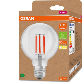 LED žiarovka E27 CL G95 4W  60W 840lm 3000K Warm 360° Filament OSRAM ULTRA EFFICIENT