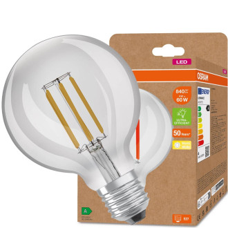 LED žiarovka E27 CL G95 4W  60W 840lm 3000K Warm 360° Filament OSRAM ULTRA EFFICIENT