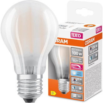 LED žiarovka E27 A60 11W  100W 1521lm 4000K Neutrálne 300° CRI90 Stmievateľné vlákno OSRAM SUPER STAR+