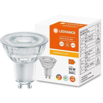 LED GU10 4,7W  50W 350 lm 4000 lm Neutrálne 36° CRI90 Stmievateľné sklo LEDVANCE Superior