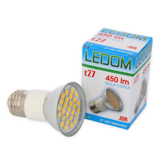 LED Žiarovka - LEDOM - E27 / JDR - 5W - 450LM - Studená Biela