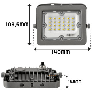 LED reflektor 20W 2000l PREMIUM LINE - studená biela