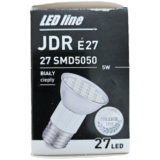 LED Žiarovka - LEDline - E27 / JDR - 5W - 380LM - Teplá Biela