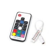 BERGE - Diaľkový ovládač pre RGB pásiky + RF mini prijímač - 17 Tlačidiel - 72W - 6A - 12/24V DC