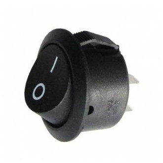 PREMIUM LUX - Zápustný kolískový vypínač - Okrúhly - 6A/250V AC - Čierny