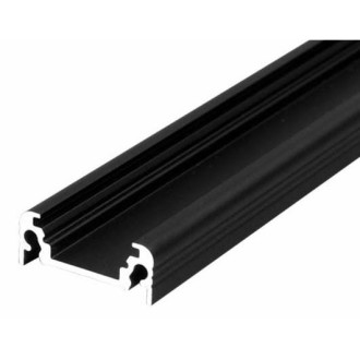 TOPMET - 1m - Hliníkový Profil Surface10 BC/UX - povrchový - Eloxovaný - Čierny