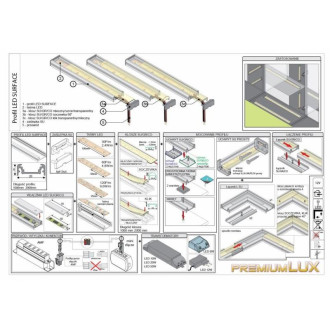 1m - Hliníkový Profil - Premium LUX - Surface10 BC/UX - Eloxovaný - Čierny