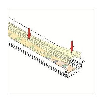 TOPMET - 1m - Difúzor KLIK pre profily - GROOVE, CORNER, SURFACE, TRIO, OVAL - Transparentný