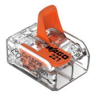 WAGO - Páčková svorka - WAGO 221-412 – 2x0,2-4mm – 1ks - trasparentná