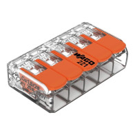 WAGO - Páčková svorka - WAGO 221-415 – 5x0,2-4mm – 1ks – trasparentná