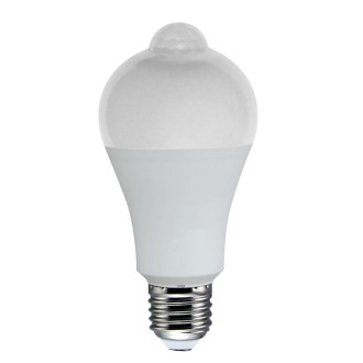 LED Žiarovka - HEDA - E27 - Pohybový Senzor PIR - 12W - 1200LM - Studená Biela