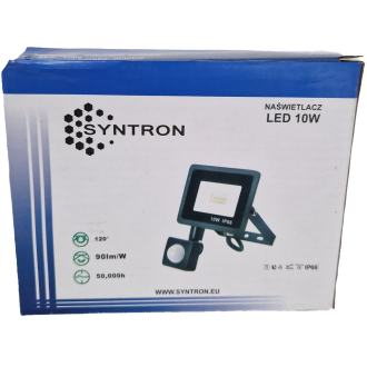 LED Reflektor + Senzor Pohybu PIR - SYNTRON - 10W - 900lm - IP66 - Neutrálna Biela