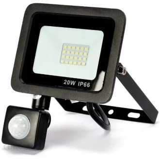 SYNTRON - LED Reflektor + Senzor Pohybu PIR - 20W - 1800lm - 120° - 230V - IP66 - Neutrálna Biela / 4000°K