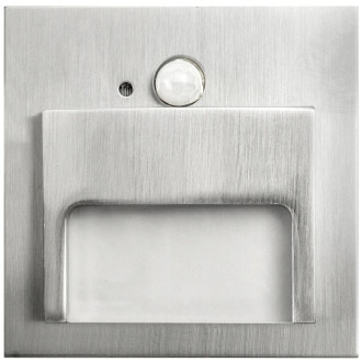 PREMIUM LUX - Schodiskové LED Svietidlo ONTARIO PIR - 1,5W - 12V DC - Do Krabičky Ø60 mm - Studená Biela / 6500°K - Satina