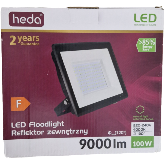 LED Reflektor - HEDA - 100W - 9000LM - IP65 - Neutrálna Biela