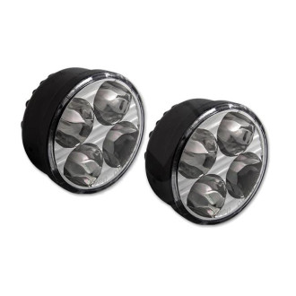 INTERLOOK - LED Denné svietenie DRL05 - 2x5W - Ø 70mm - Okrúhle  - Studená Biela / 6500°K - Homologizácia E4