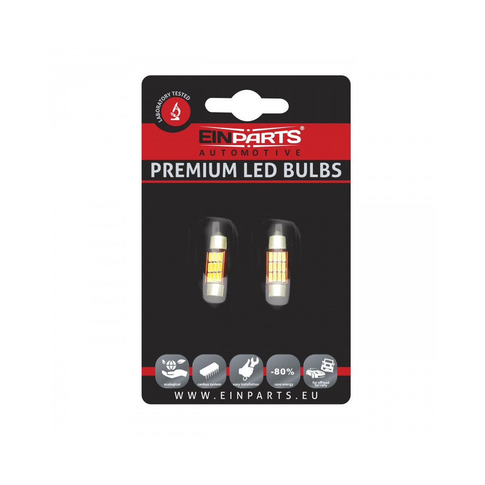 EINPARTS - 2 ks - LED Žiarovka EPL204 - C5W - 32mm - Studená biela / 6000°K - CANBUS