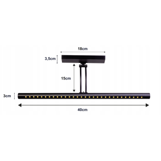 Nástenné svietidlo LED do kúpeľne - 40 cm - 5W čierne