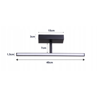 Nástenné svietidlo LED do kúpeľne - 40 cm - 9W čierne