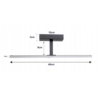 Nástenné svietidlo LED do kúpeľne - 40 cm - 9W čierne