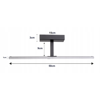 Nástenné svietidlo LED do kúpeľne - 50 cm - 12 W čierne