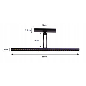 Nástenné svietidlo LED do kúpeľne - 55 cm - 7W čierne