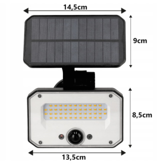 LED solárna lampa 2v1 850lm 4500K