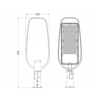 LED pouličná lampa - 200W - 230V - neutrálna biela