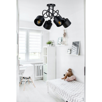 Závesná lampa LOFT - 4x E27 - CUBE BLACK