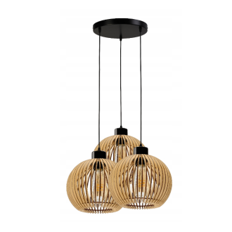 Stropné LED svietidlo LOFT 3xE27 - WOOD - čierne