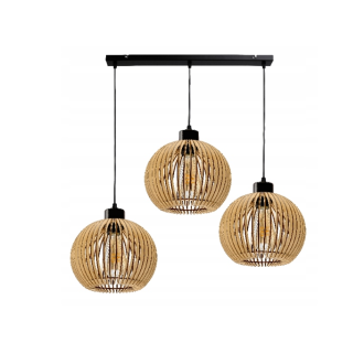 Stropné LED svietidlo LOFT 3xE27 - WOOD - čierne