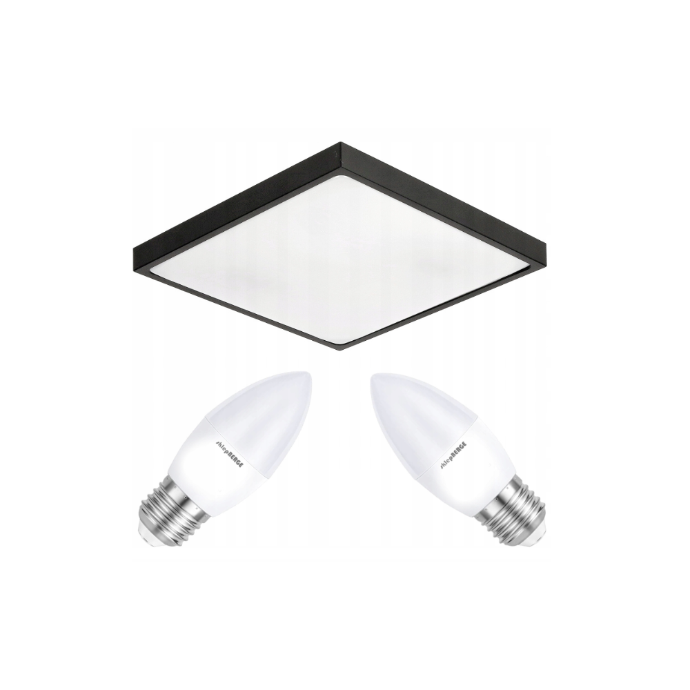 Stropné LED svietidlo LARI-S BLACK - 2xE27 IP20 + 2x E27 10W sviečka - teplá biela