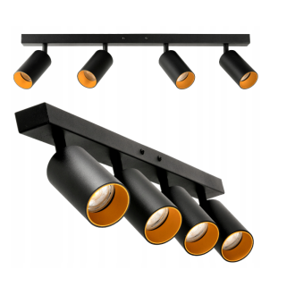 Stropné bodové svietidlo VIKI GOLD - 4xGU10 - čierne