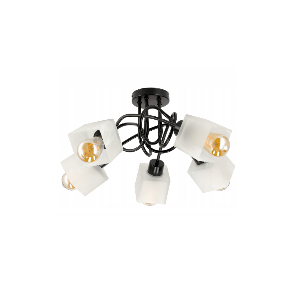 LED stropná lampa LOFT - 5xE27 - CUBE WHITE