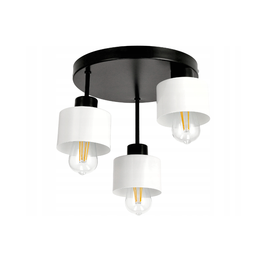 LED stropné okrúhle svietidlo - 3xE27 - KUBEK WHITE