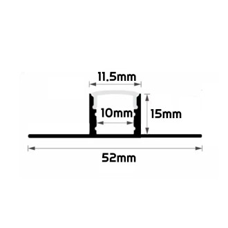 Profil BRG-22 pre LED pásky 2m + čierny kryt + koncovky