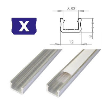 Hliníkový Profil pre LED pásky X Slim Povrchový 1m