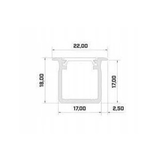 Hliníkový profil pre LED pásky hlboký zápustný G 1m