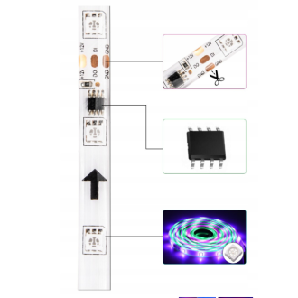 Digitálny pásik LED - RGB - IP20 - 5m - dúhový efekt