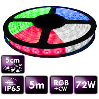 BERGE LED pásik - SMD 5050 - RGB+CW - 5 m - 60 LED/m - 14,4 W/m - IP65