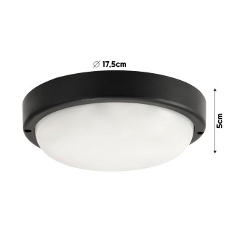 LED stropná lampa 15W - čierna - studená biela