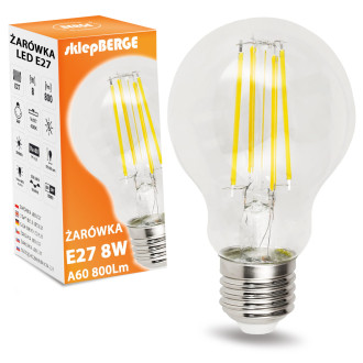 LED žiarovka E27 A60 8W neutrálna biela