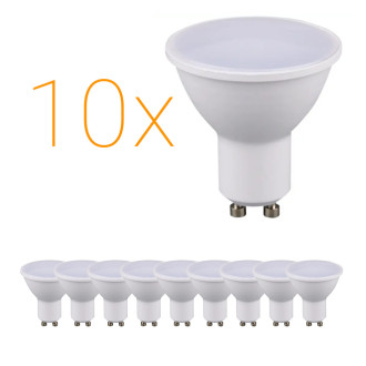 10x LED žiarovka - GU10 - ECOPLANET - 10W - 900Lm - teplá biela