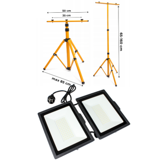 Sada LED reflektorov 2x50W + 160cm statív + kryt - neutrálna biela