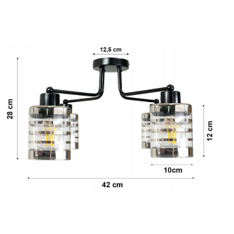 Závesná lampa DRON 4xE27 - SKLENENÁ KOCKA