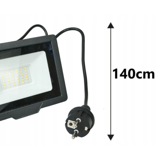 LED reflektor ECOplanet - 50W - s káblom - studená biela