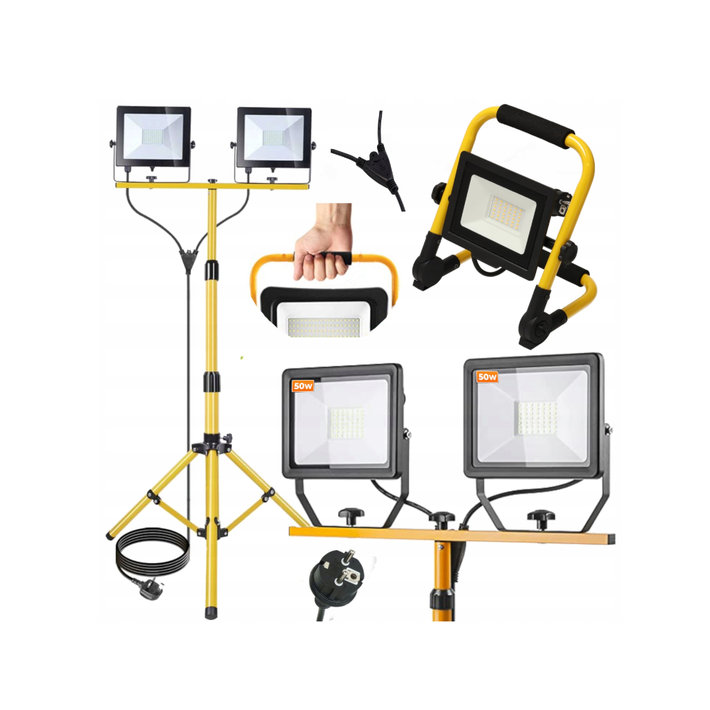 3x LED reflektor 50W - studená bílá - SADA