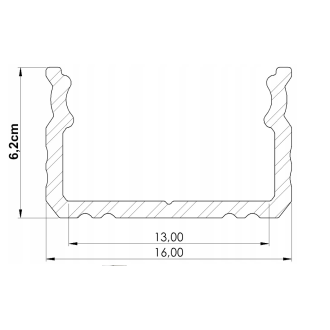 Profil pre LED pásky OXI-Dx prisadený 1m ČIERNY + čierny kryt