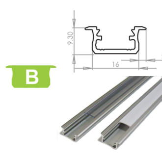 Hliníkový Profil pre LED pásky B zapustený 1m